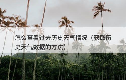 怎么查看过去历史天气情况（获取历史天气数据的方法）