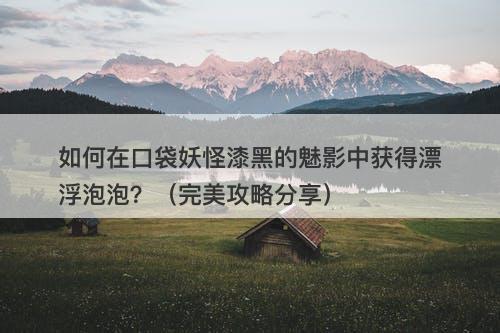 如何在口袋妖怪漆黑的魅影中获得漂浮泡泡？（完美攻略分享）
