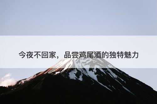 今夜不回家，品尝鸡尾酒的独特魅力