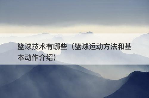 篮球技术有哪些（篮球运动方法和基本动作介绍）