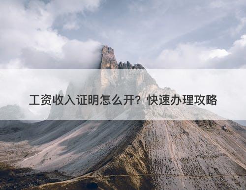 工资收入证明怎么开？快速办理攻略