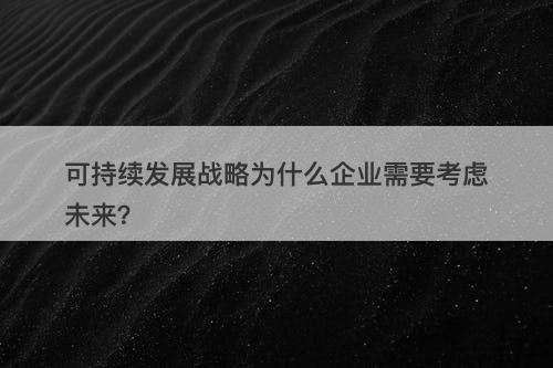 可持续发展战略为什么企业需要考虑未来？