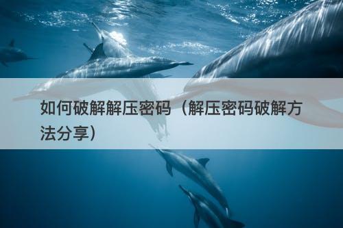如何破解解压密码（解压密码破解方法分享）