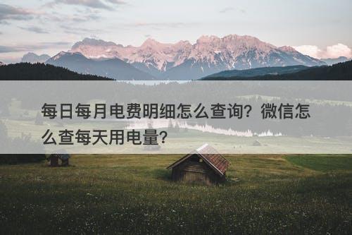 每日每月电费明细怎么查询？微信怎么查每天用电量？