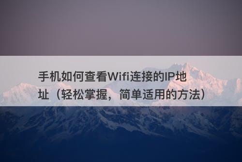 手机如何查看Wifi连接的IP地址（轻松掌握，简单适用的方法）