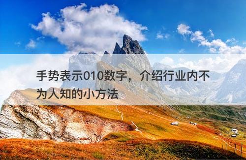 手势表示010数字，介绍行业内不为人知的小方法