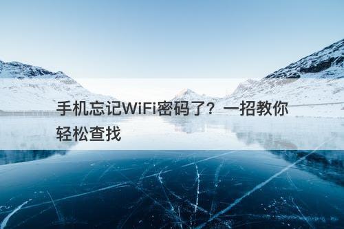 手机忘记WiFi密码了？一招教你轻松查找
