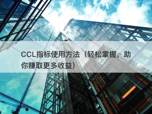 CCL指标使用方法（轻松掌握，助你赚取更多收益）