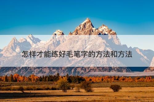 怎样才能练好毛笔字的方法和方法