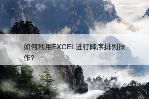 如何利用EXCEL进行降序排列操作？