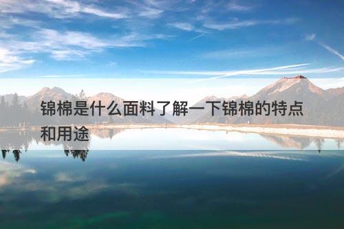 锦棉是什么面料了解一下锦棉的特点和用途