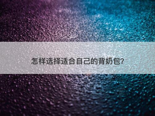 怎样选择适合自己的背奶包？