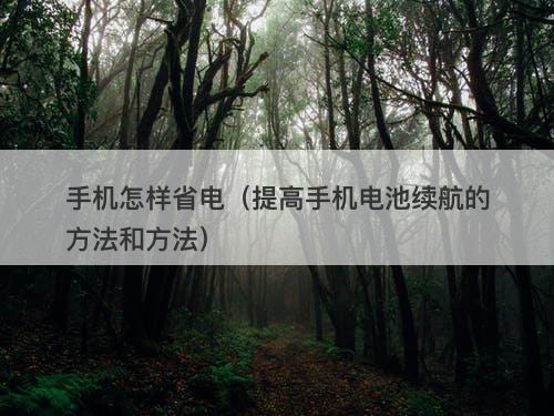 手机怎样省电（提高手机电池续航的方法和方法）
