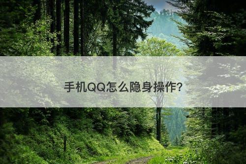 手机QQ怎么隐身操作？