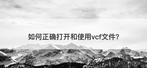 如何正确打开和使用vcf文件？