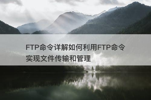 FTP命令详解如何利用FTP命令实现文件传输和管理