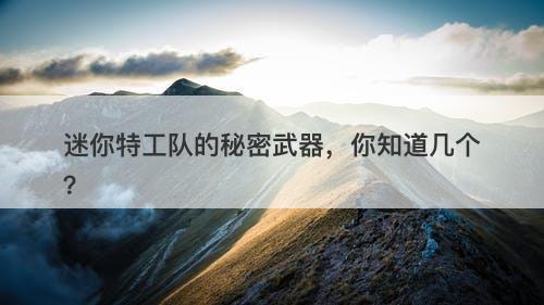 迷你特工队的秘密武器，你知道几个？