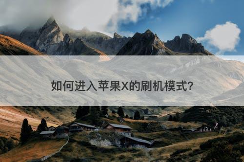 如何进入苹果X的刷机模式？