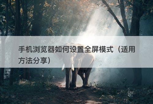 手机浏览器如何设置全屏模式（适用方法分享）