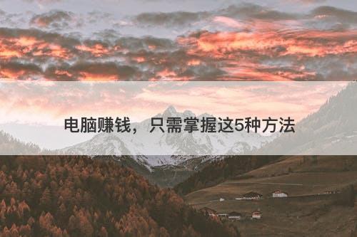电脑赚钱，只需掌握这5种方法