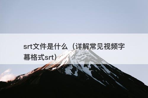 srt文件是什么（详解常见视频字幕格式srt）
