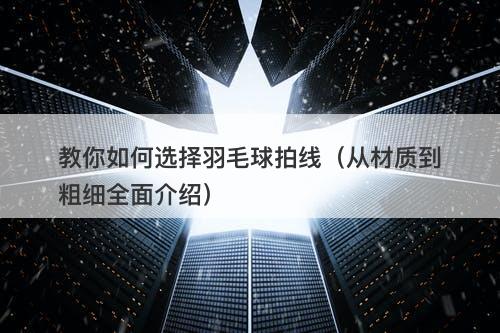 教你如何选择羽毛球拍线（从材质到粗细全面介绍）