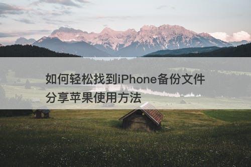 如何轻松找到iPhone备份文件分享苹果使用方法-图1