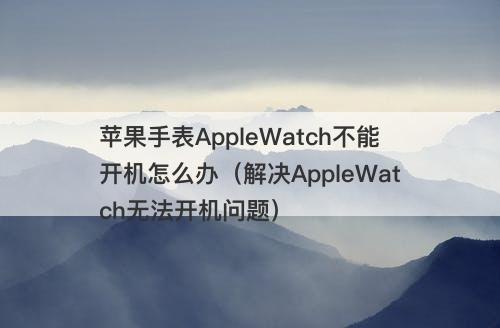 苹果手表AppleWatch不能开机怎么办（解决AppleWatch无法开机问题）