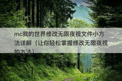 mc我的世界修改无限夜视文件小方法详解（让你轻松掌握修改无限夜视的方法）