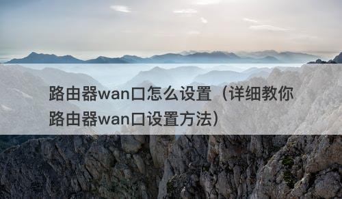 路由器wan口怎么设置（详细教你路由器wan口设置方法）