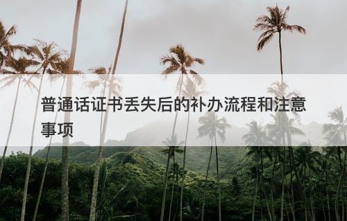 普通话证书丢失后的补办流程和注意事项