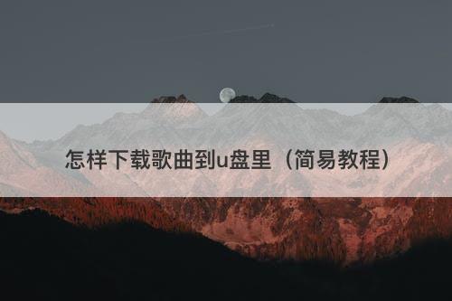 怎样下载歌曲到u盘里（简易教程）