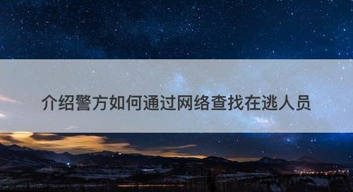 介绍警方如何通过网络查找在逃人员