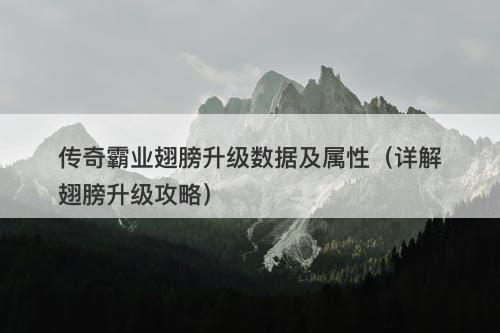 传奇霸业翅膀升级数据及属性（详解翅膀升级攻略）