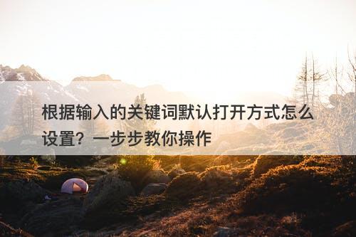 根据输入的关键词默认打开方式怎么设置？一步步教你操作