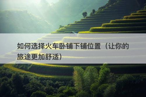 如何选择火车卧铺下铺位置（让你的旅途更加舒适）