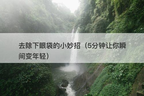 去除下眼袋的小妙招（5分钟让你瞬间变年轻）