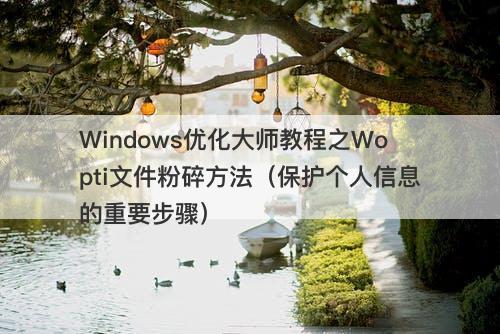 Windows优化大师教程之Wopti文件粉碎方法（保护个人信息的重要步骤）