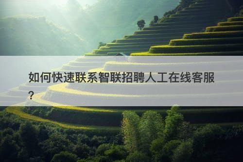 如何快速联系智联招聘人工在线客服？