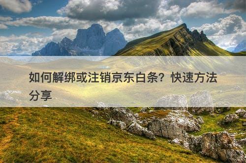 如何解绑或注销京东白条？快速方法分享