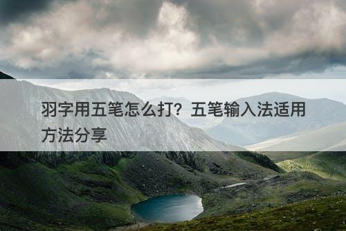 羽字用五笔怎么打？五笔输入法适用方法分享