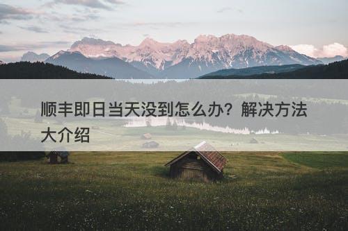 顺丰即日当天没到怎么办？解决方法大介绍