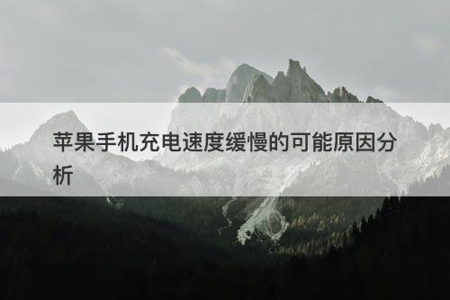 苹果手机充电速度缓慢的可能原因分析