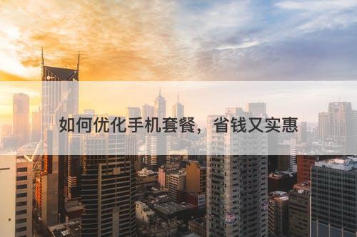 如何优化手机套餐，省钱又实惠