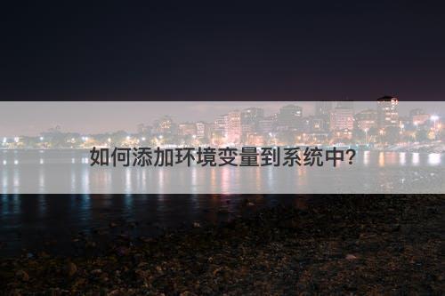 如何添加环境变量到系统中？