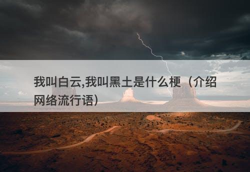 我叫白云,我叫黑土是什么梗（介绍网络流行语）