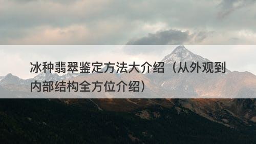 冰种翡翠鉴定方法大介绍（从外观到内部结构全方位介绍）