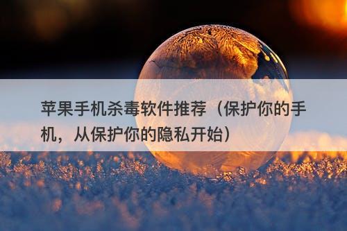 苹果手机杀毒软件推荐（保护你的手机，从保护你的隐私开始）