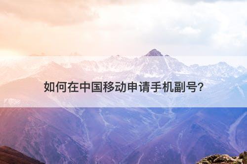 如何在中国移动申请手机副号？