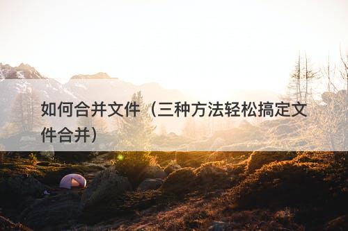如何合并文件（三种方法轻松搞定文件合并）